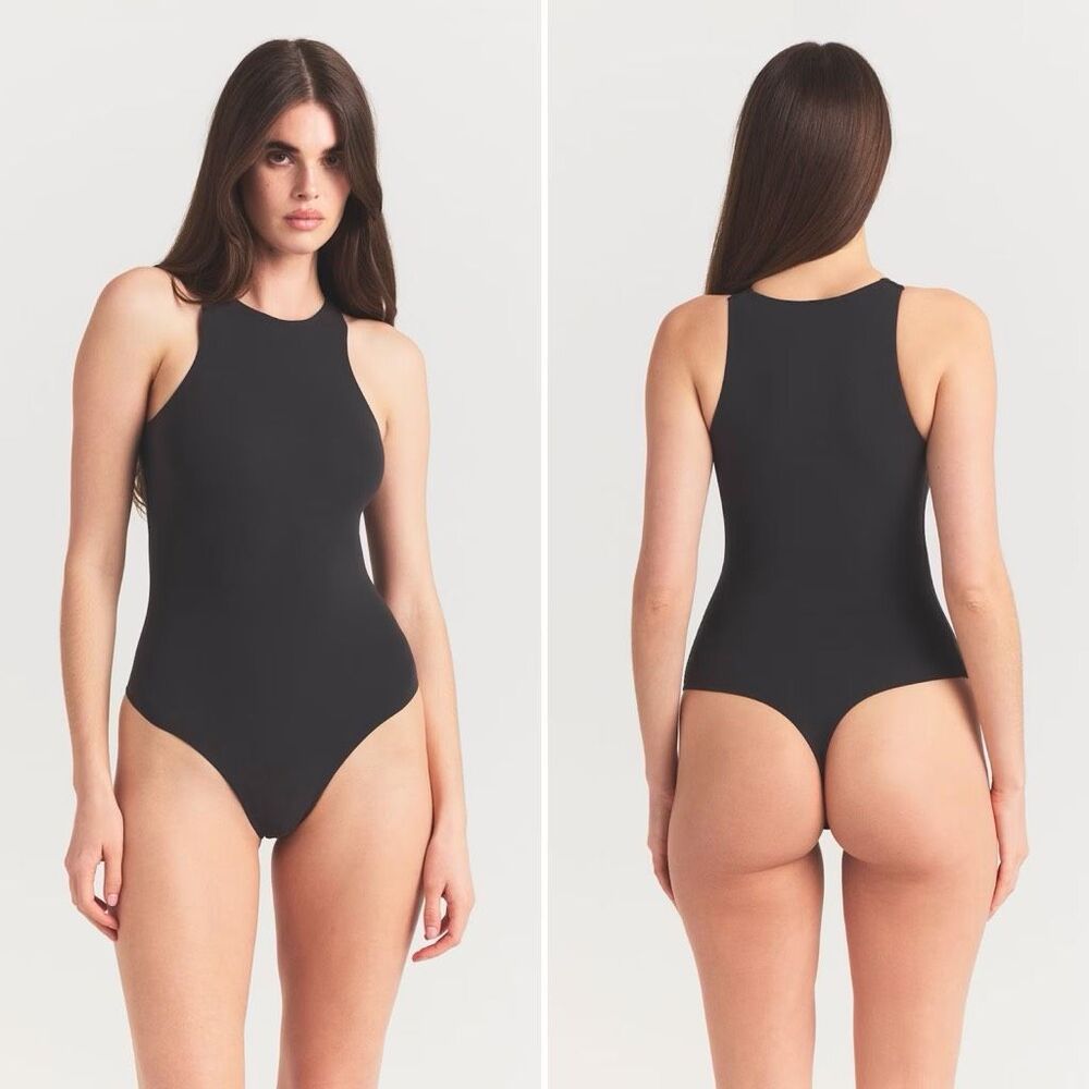 Skims Fits Everybody High Neck Bodysuit in Black Size XL